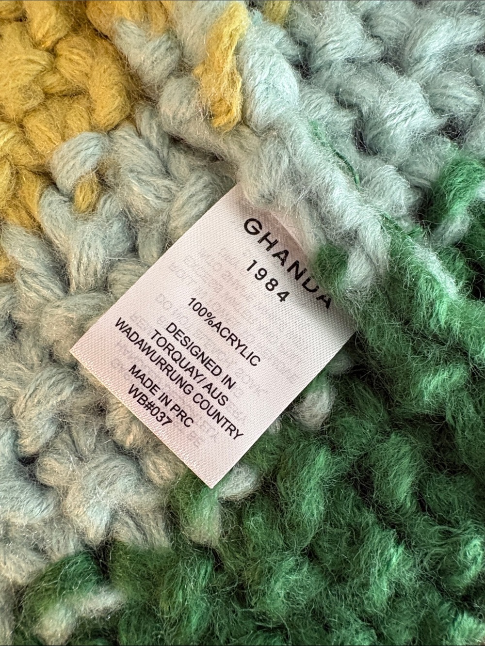 Multicolor Chunky Knit Women's Cardigan Sweater Rainbow Burnt Orange XS S Retro - Picture 10 of 11